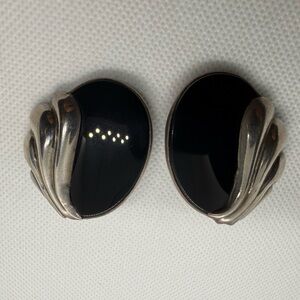 Elegant Black and Silver Earrings
